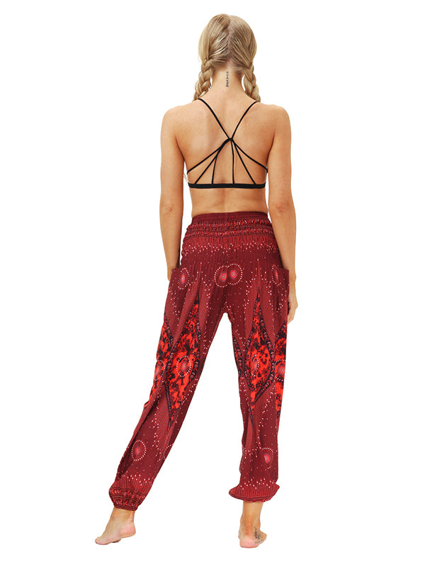 Leisure Digital Printing Wide-Leg Loose Yoga Bloomers