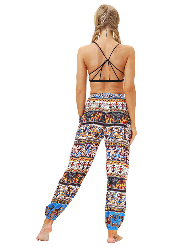 Leisure Digital Printing Wide-Leg Loose Yoga Bloomers