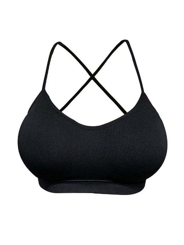 Solid Wrap Backless Spaghetti-Neck Bra