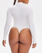 Turtle Neck Long Sleeve Thong Bodysuit