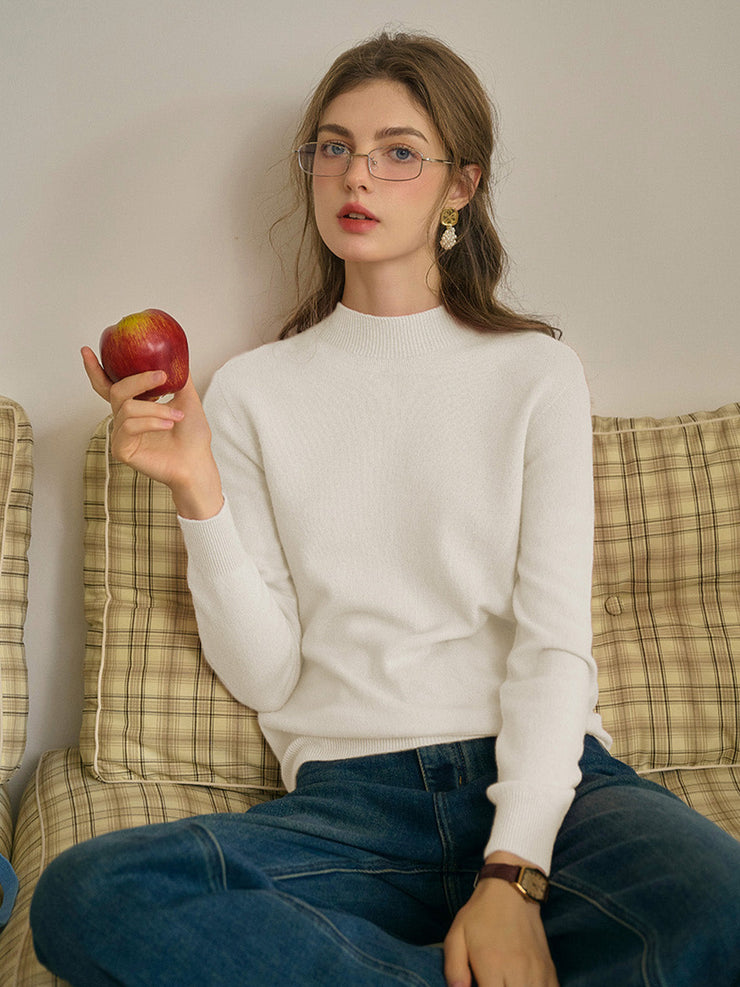 Kamari Mock Neck 100% Wool Slim Fit Knit Sweater