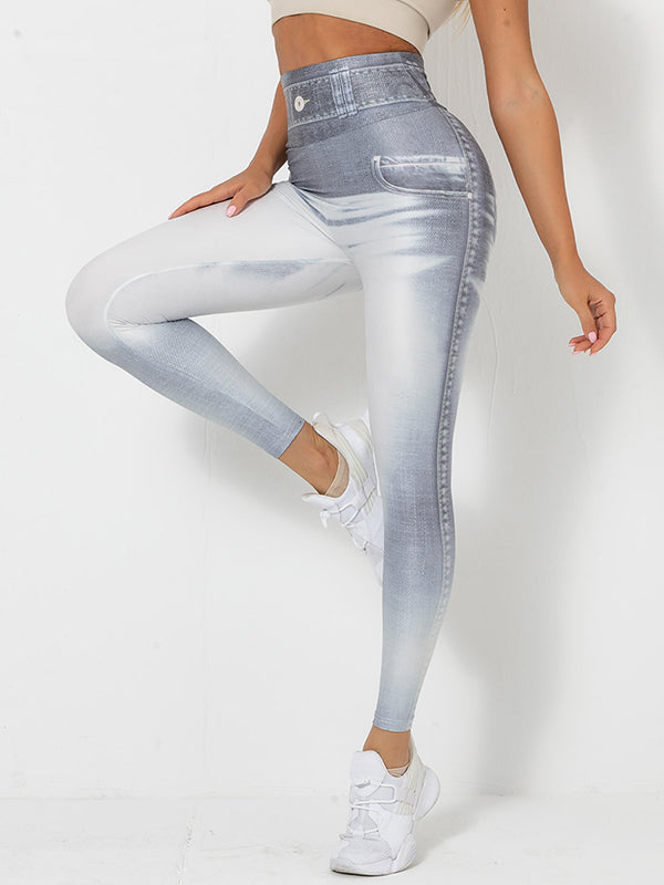 Skinny Wrap High-Waisted Printed Leggings