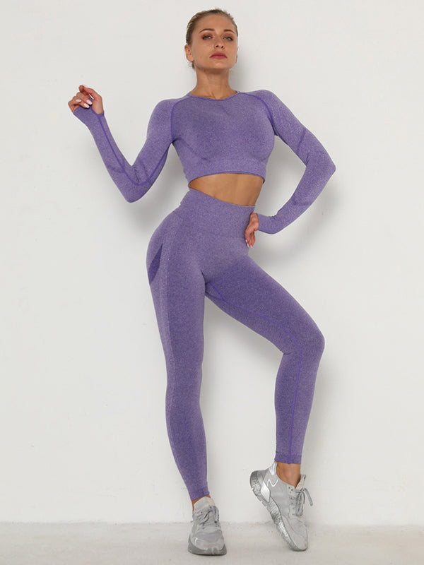 Solid Color Flexible Seamless Four-Piece Sports Suits