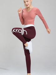 Fashionable Sweat Absorbing Fast Drying Sports Tight High Waist Hip  Leggings