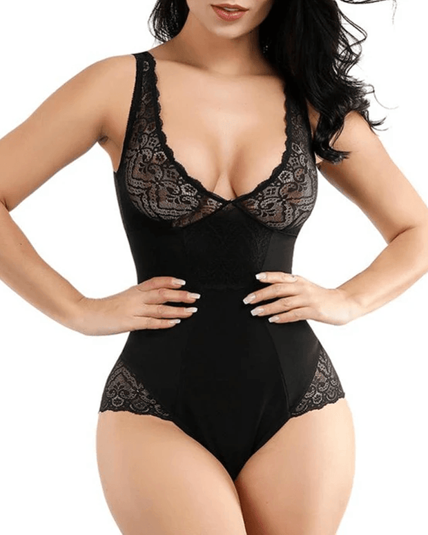 Sexy Deep V Bodysuit Control Tummy Shapewear