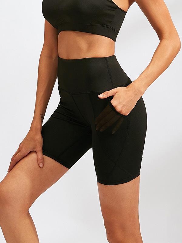 Wrap Sweat-Absorbent High-Waisted Sports Shorts