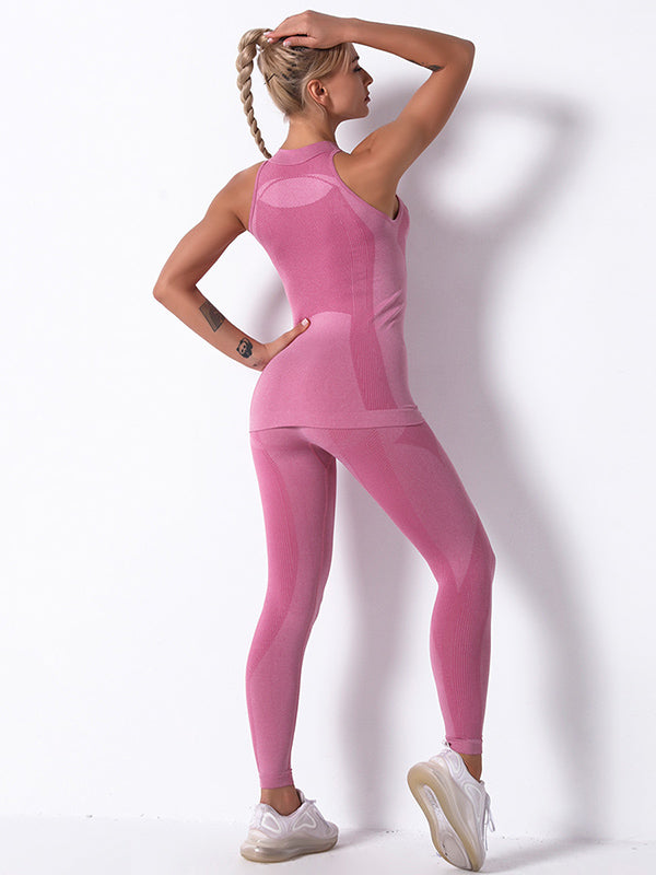 Seamless Knitting Camo Paneled Breathable  Gym Suit