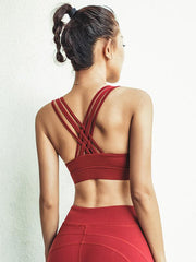 Sexy Wrap Sleeveless Solid  Yoga Suits