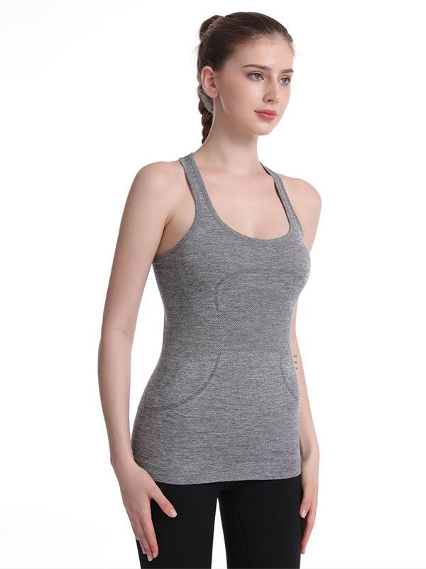 Seamless Solid Color Breathable Sports Vest Top