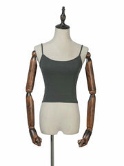 Wrap Solid Spaghetti-Neck Vest Top