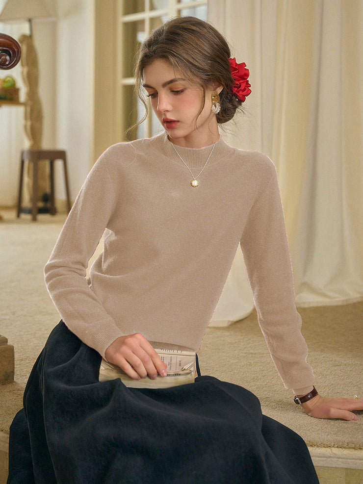 Kamari Mock Neck 100% Wool Slim Fit Knit Sweater