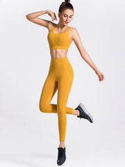 Solid Wrap Sleeveless Yoga Suits