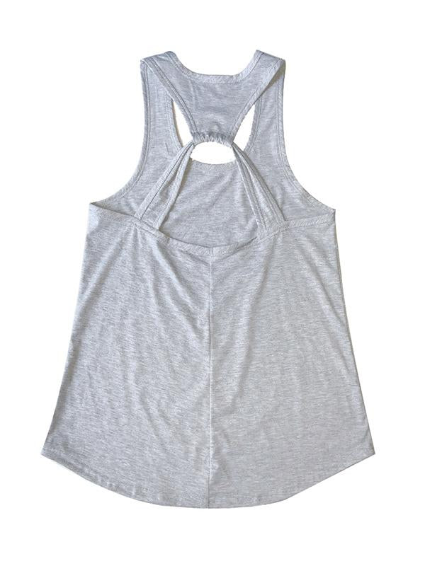 Loose Solid Color Back Hollow Sports Tanks