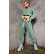 Casual Crop Top And Pants Sports Suit