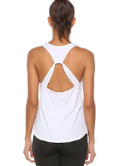 Loose Solid Color Back Hollow Sports Tanks