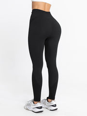 Skinny Wrap Yoga Bottoms High-Waisted Solid Color Leggings