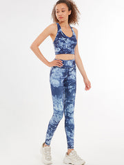 Mesh Floral Printed Bra& Legging Suits