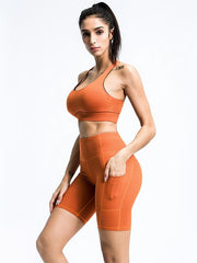 Wrap Solid Quick Dry Sleeveless Yoga Suits