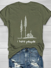 I Hate People Print Women's T-shirt