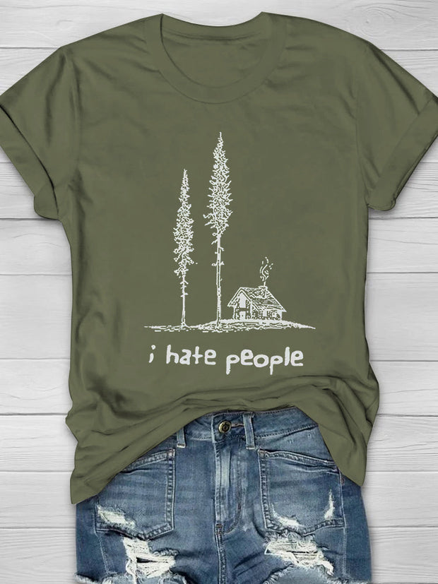 I Hate People Print Women's T-shirt