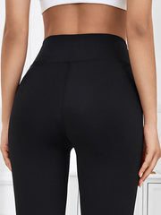 Flared Skinny Yoga Bottoms High-Waisted Solid Color Leggings