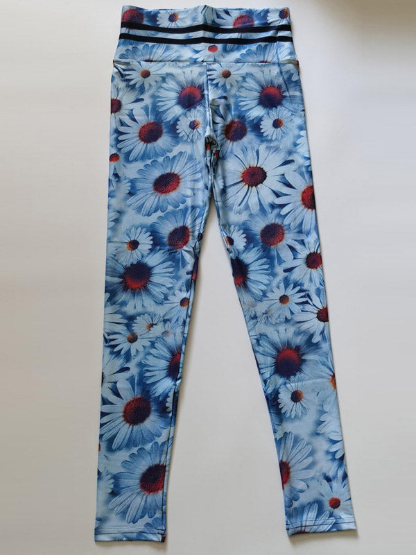 Daisy Print High-Waisted Flexible Gym Legging