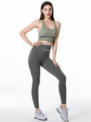 Contrast Color Bra&Leggings Suits