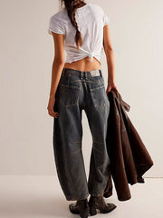 Mid Waist Wide Leg Vintage Women's Jeans