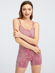 Tie-Dyed Back Cross Close-Fitting Yoga Rompers