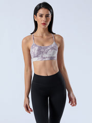 Narrow Strap Tie-Dyed Breathable Sports Bra