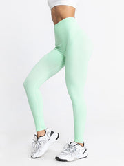 Skinny Wrap Yoga Bottoms High-Waisted Solid Color Leggings