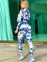 Printed Hips-Lift Shaped High Waisted Sport Leggings