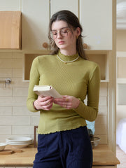 Amanda Ruffle Collar 100% Wool Sweater