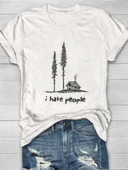 I Hate People Print Women's T-shirt