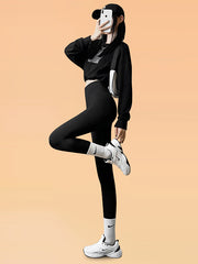 Casual Skinny Leg Keep Warm Solid Color Leggings