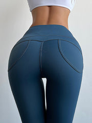 Skinny Wrap High-Waisted Yoga Bottoms Solid Color Leggings