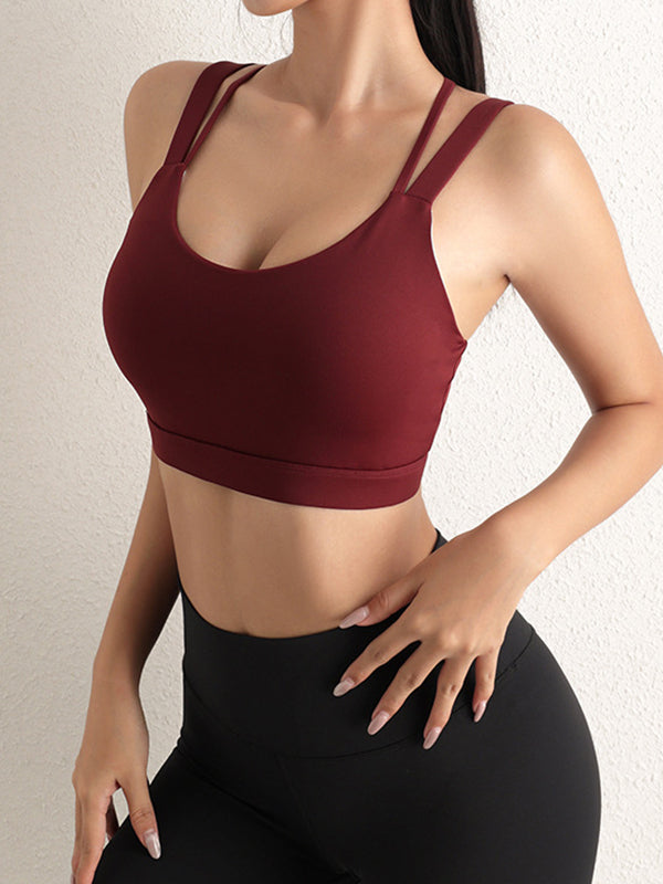 Cross Strap Solid Color Yoga Tank