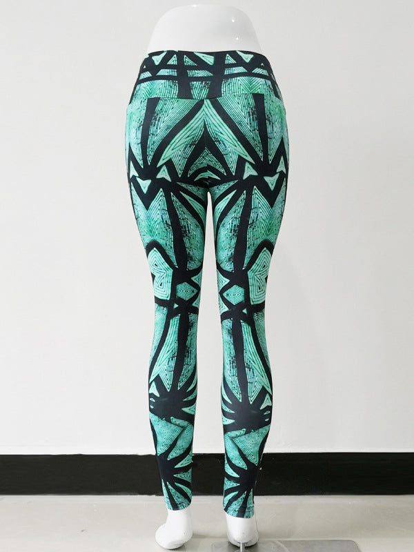 Sexy Geometric Printing High Waist Yoga Leggings