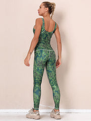 Tie-Dyed Top Bra&Legging Fitness Suits