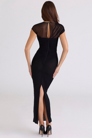 Sexy Sleeveless Stitching Mesh Slim Fit Dress