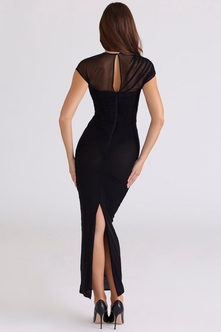 Sexy Sleeveless Stitching Mesh Slim Fit Dress