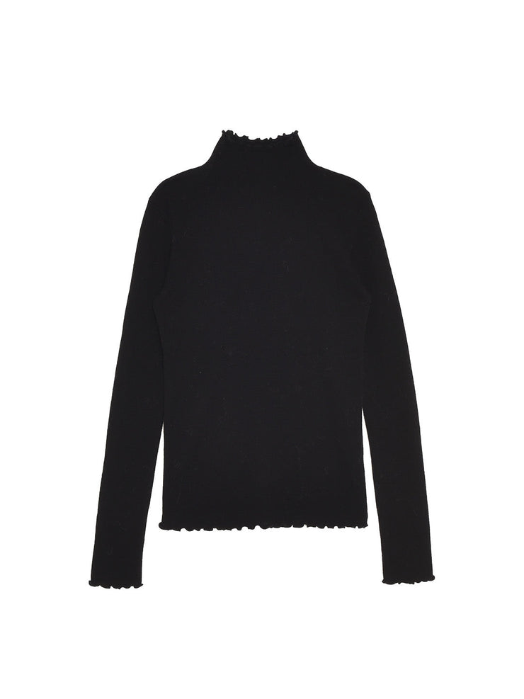 Amanda Ruffle Collar 100% Wool Sweater