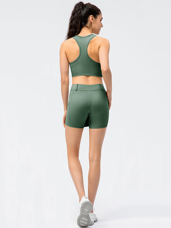 Nude Yoga Dance Skirt Fake Two-Piece Fitness Shorts