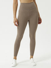 Solid Color High-Waisted Sports Leggings