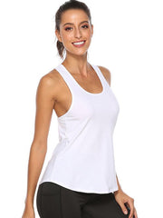 Loose Solid Color Back Hollow Sports Tanks