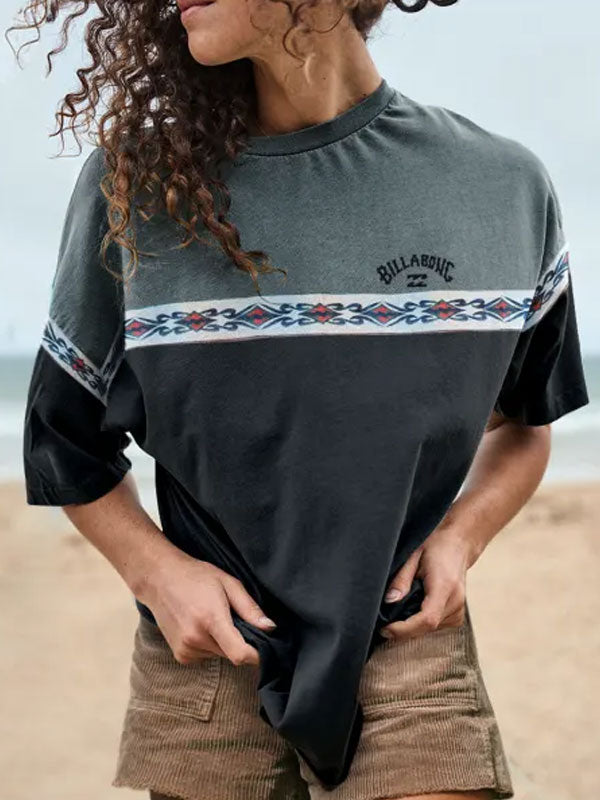 Casual Vintage Print Surf T-Shirt