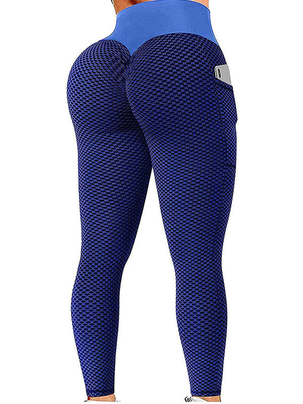 High-Waisted Pocket Hip Lift Solid Color Fitness Yoga Leggings