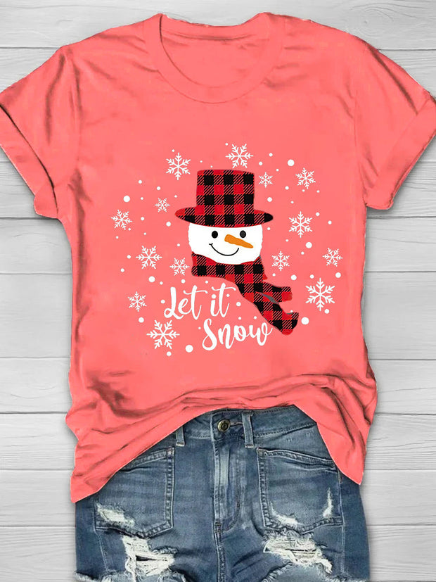 Let It Snow Printed Women's Crew T-shirt