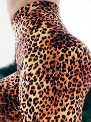 Skinny Wrap Floral Printed High-Waisted Leopard Leggings