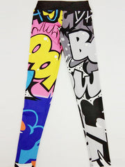 Skinny Leg Wrap High-Waisted Letter Print Leggings